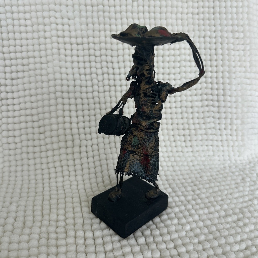 Yon Serraty Sculpture 1970s Dominican Republic Metal Wire Brutalist Folk Art